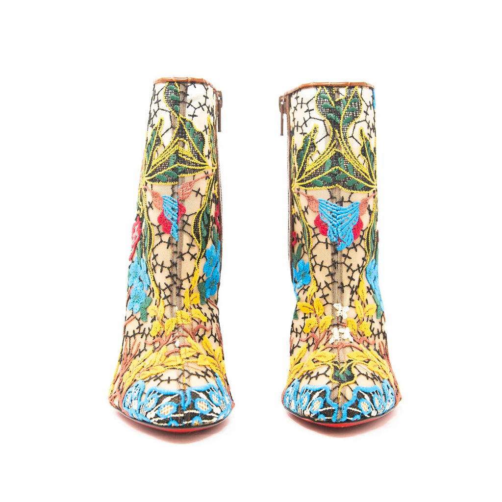 Christian Louboutin Miss Tennis Butterfly Booties 37 Coeur Cult Core