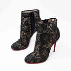 Christian Louboutin Black Miss Tennis Lace Boots 37 Coeur Cult Core