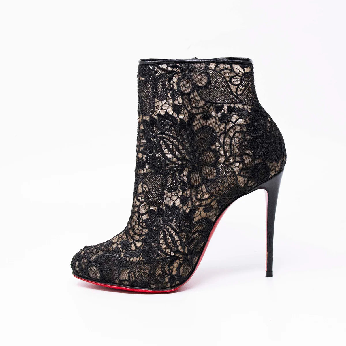 Christian Louboutin Black Miss Tennis Lace Boots 37 Coeur Cult Core