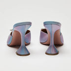 Amina Muaddi Begum Iridescent Mules with Crystal Brooch Embellishment Size 39 Coeur Cult Core