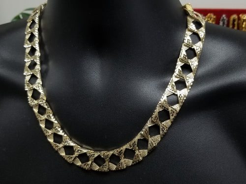 17MM 10k Yellow Diamond Cut Gourmette Gold Chain MGC-008, Size: 22 Coeur Cult Core