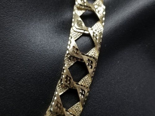 17MM 10k Yellow Diamond Cut Gourmette Gold Chain MGC-008, Size: 22 Coeur Cult Core