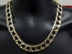 17MM 10k Yellow Diamond Cut Gourmette Gold Chain MGC-008, Size: 22 Coeur Cult Core
