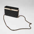 Pre-Loved Chanel™ Black Soft Leather Vanity Case Coeur Cult Core