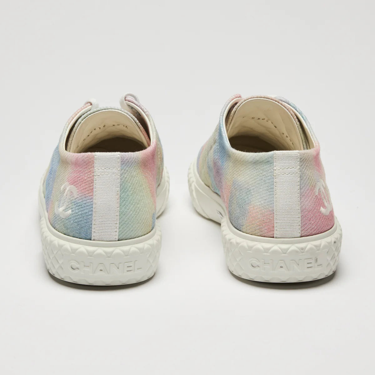 Pre-Loved Chanel™ Multicolor Quilted Fabric Sneakers Size 39.5 Coeur Cult Core