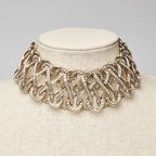 Pre-Loved Chanel ™ 2017 Infinity Crystal and Gold Choker Necklace Coeur Cult Core