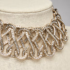 Pre-Loved Chanel ™ 2017 Infinity Crystal and Gold Choker Necklace Coeur Cult Core