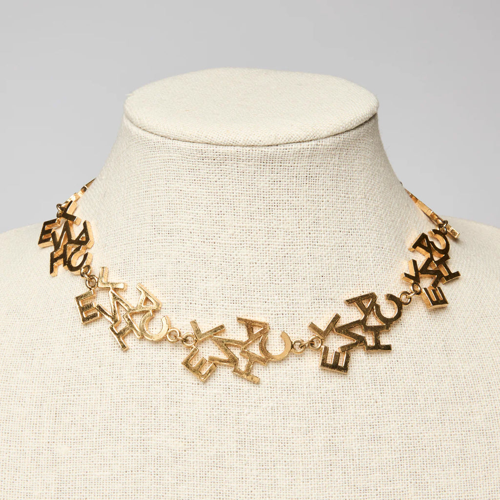 Pre-Loved Chanel ™ Gold Logo Choker Necklace Coeur Cult Core