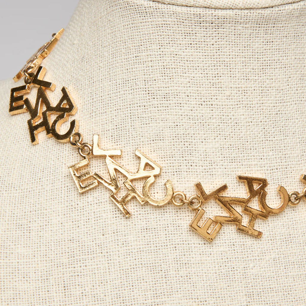 Pre-Loved Chanel ™ Gold Logo Choker Necklace Coeur Cult Core