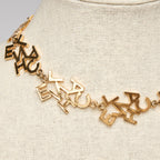Pre-Loved Chanel ™ Gold Logo Choker Necklace Coeur Cult Core