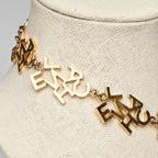 Pre-Loved Chanel ™ Gold Logo Choker Necklace Coeur Cult Core
