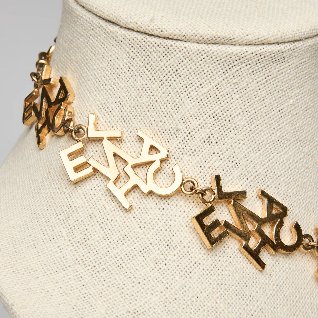 Pre-Loved Chanel ™ Gold Logo Choker Necklace Coeur Cult Core