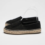 Pre-Loved Chanel ™ Black Suede Espadrilles Size 36