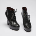 Pre-Loved Chanel™ Lace Up High Heel Ankle Boots Size 35