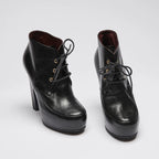 Pre-Loved Chanel™ Lace Up High Heel Ankle Boots Size 35