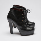 Pre-Loved Chanel™ Lace Up High Heel Ankle Boots Size 35