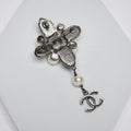 Pre-Loved Chanel™ Black/White Cabochon Stones and Pearl Bijou Brooch Coeur Cult Core