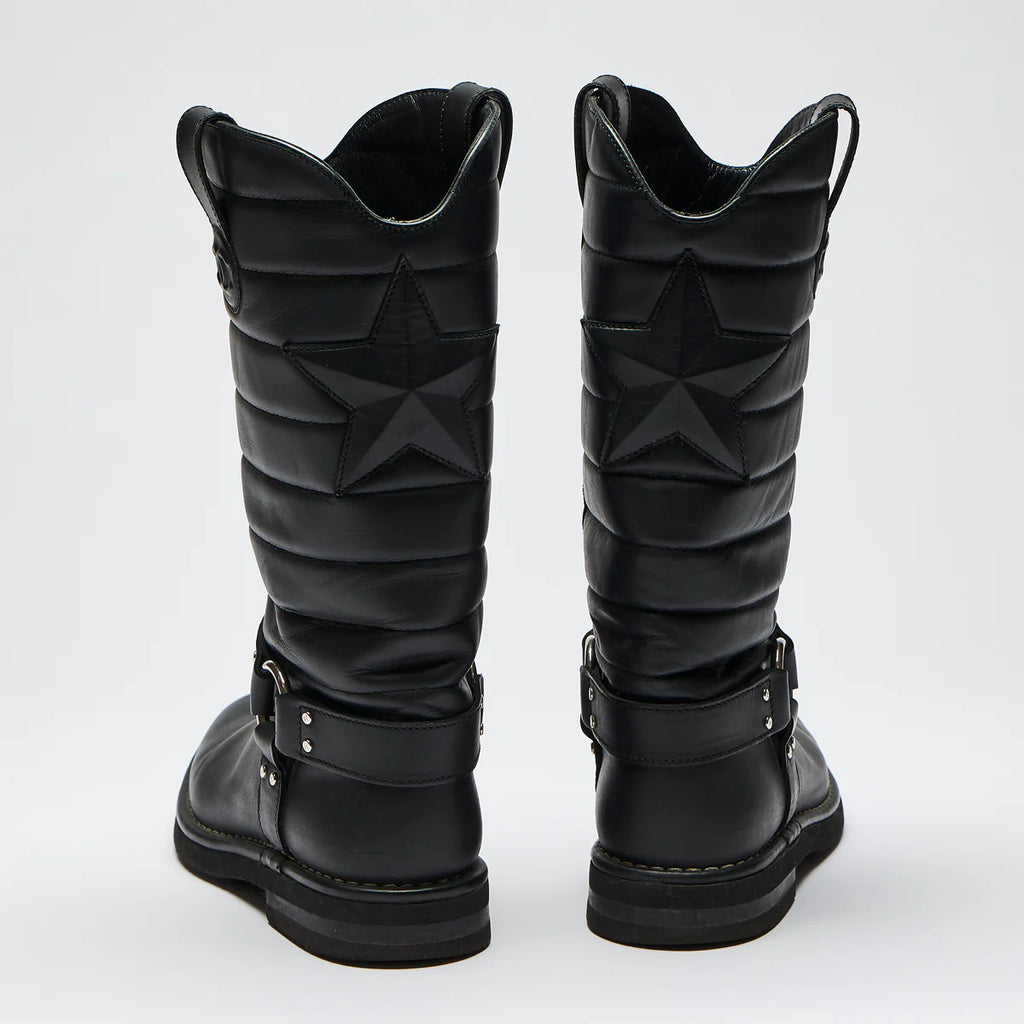 Pre-Loved Chanel™ Black Quilted Leather Mid Boots Size 38.5