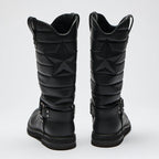 Pre-Loved Chanel™ Black Quilted Leather Mid Boots Size 38.5