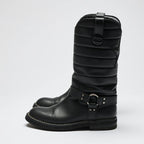 Pre-Loved Chanel™ Black Quilted Leather Mid Boots Size 38.5