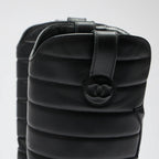Pre-Loved Chanel™ Black Quilted Leather Mid Boots Size 38.5