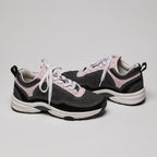 Pre-Loved Chanel™ Tweed Suede Calfskin Sneakers Gray Pink Size 36
