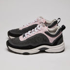 Pre-Loved Chanel™ Tweed Suede Calfskin Sneakers Gray Pink Size 36