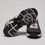 Pre-Loved Chanel™ Tweed Suede Calfskin Sneakers Gray Pink Size 36