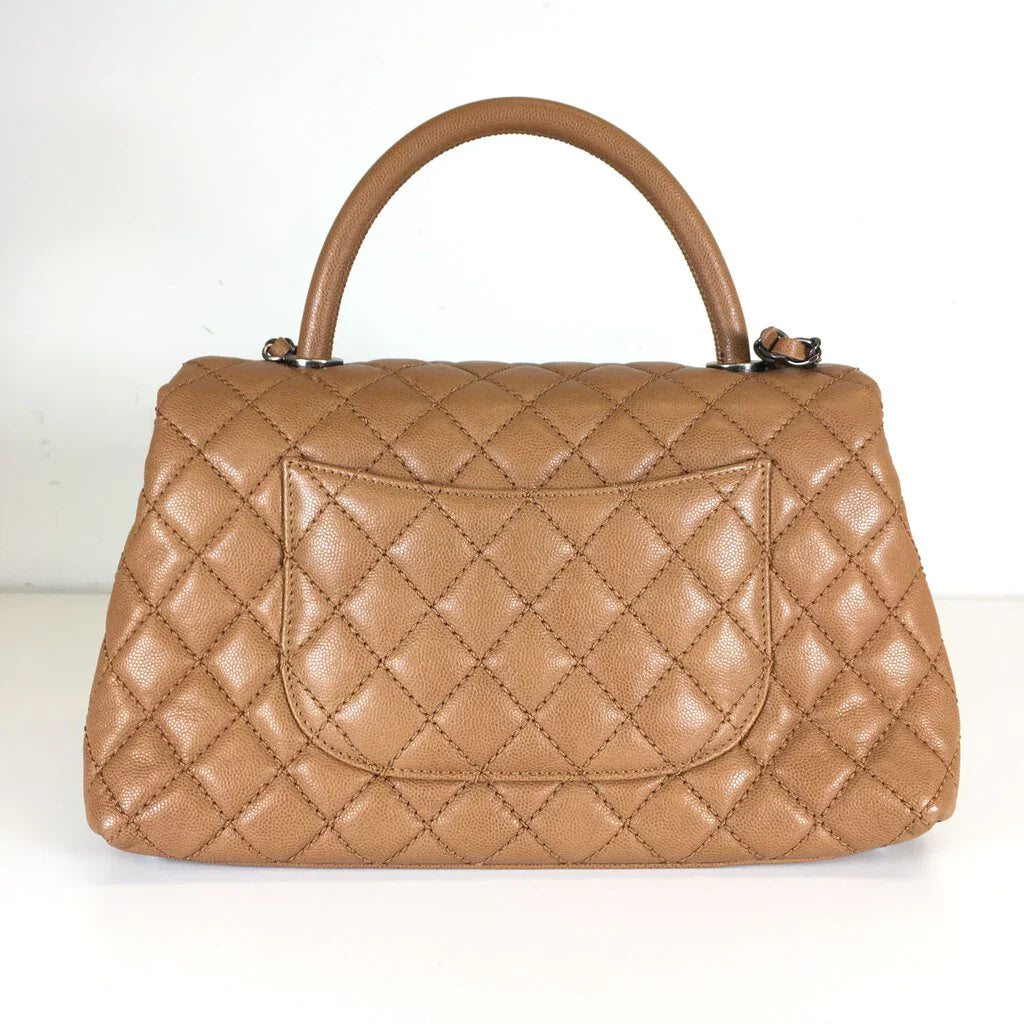 Caviar Coco Handle Bag - Caramel Coeur Cult Core