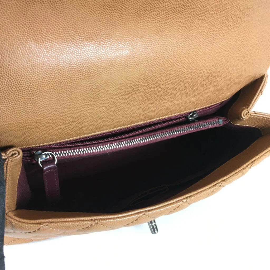 Caviar Coco Handle Bag - Caramel Coeur Cult Core