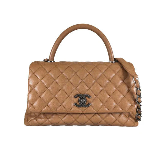 Caviar Coco Handle Bag - Caramel Coeur Cult Core