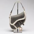 Suede and Shearling Saddle Bag