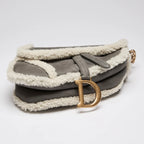 Suede and Shearling Saddle Bag