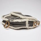 Suede and Shearling Saddle Bag