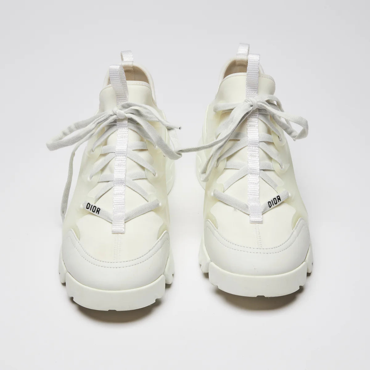 Dior D-Connect White Technical Fabric Sneakers Size 38.5