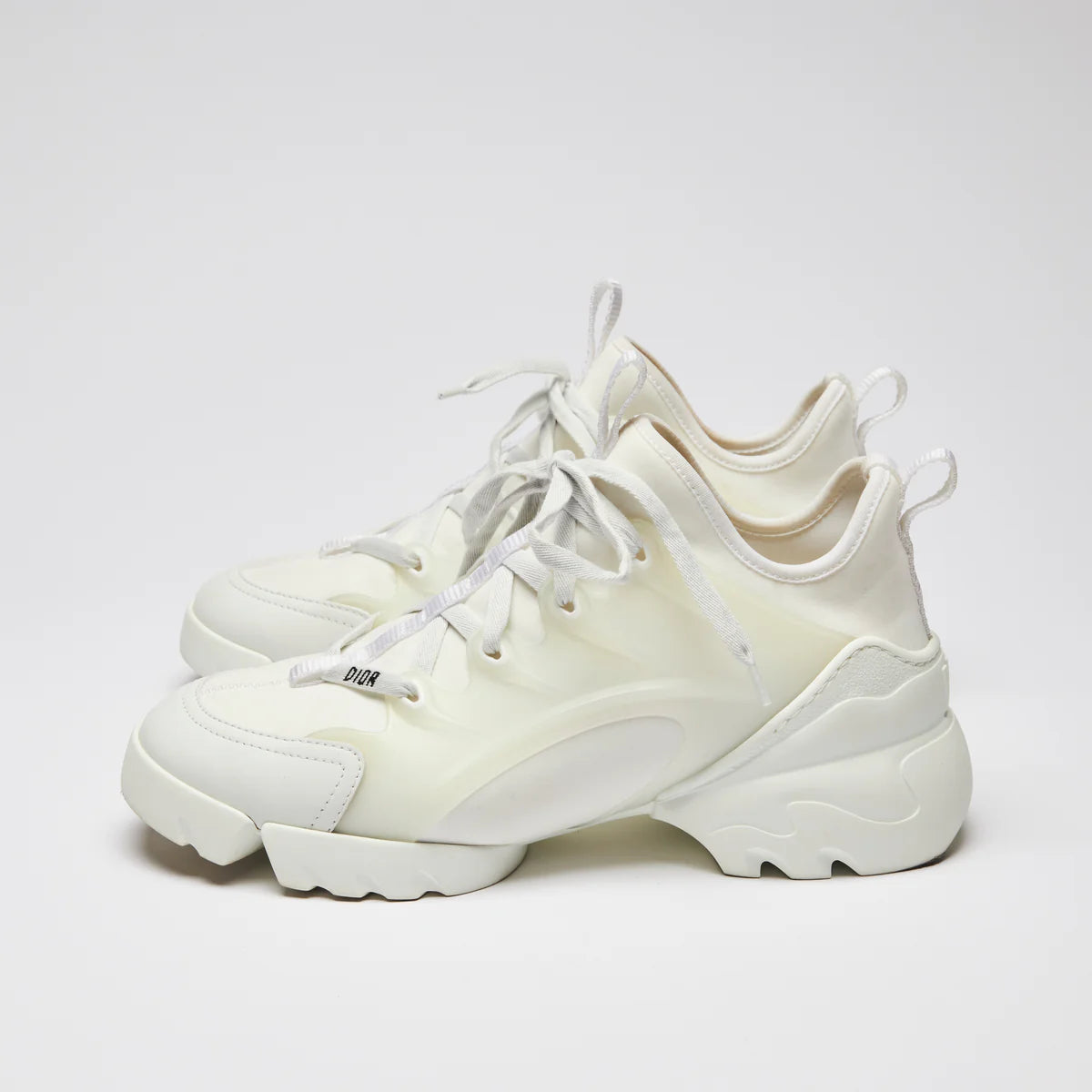 Dior D-Connect White Technical Fabric Sneakers Size 38.5