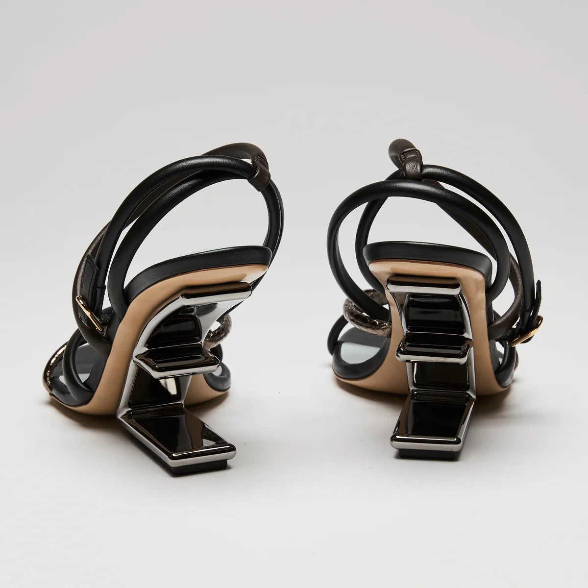 Fendi "Fendi First" Leather Sandals, Size 36.5