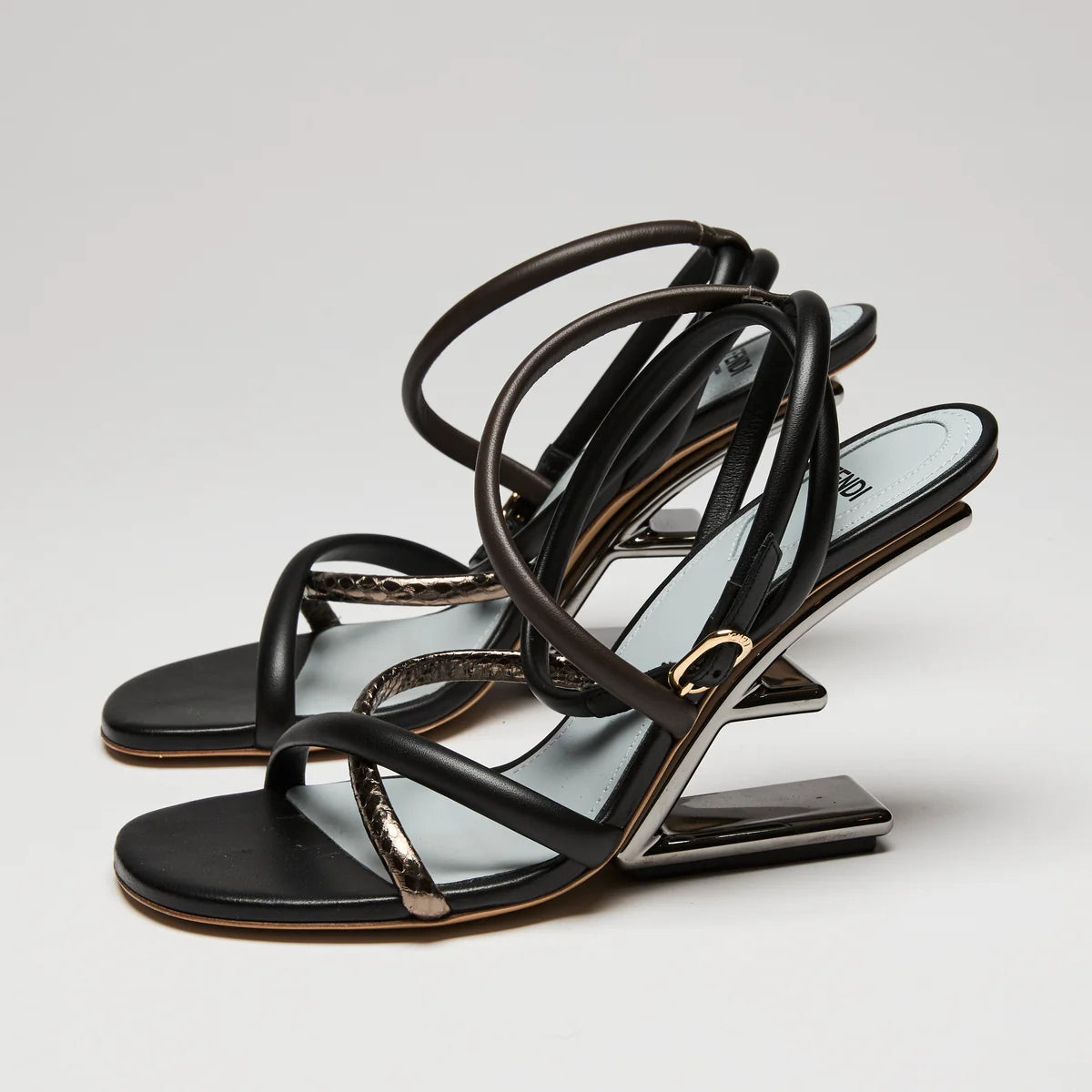 Fendi "Fendi First" Leather Sandals, Size 36.5