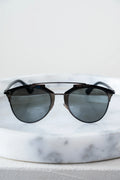 Black Thin Aviator Sunglasses Metal - Coeur Cult Core