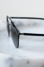 Black Thin Aviator Sunglasses Metal Coeur Cult Core