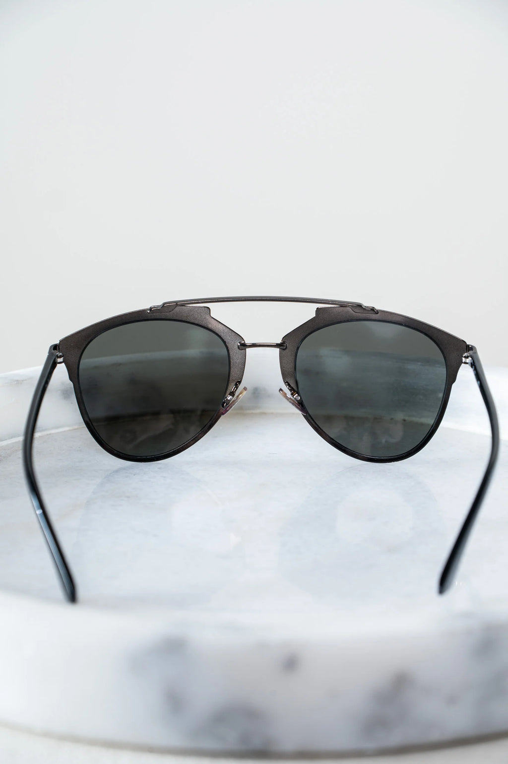 Black Thin Aviator Sunglasses Metal Coeur Cult Core