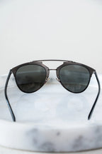 Black Thin Aviator Sunglasses Metal Coeur Cult Core