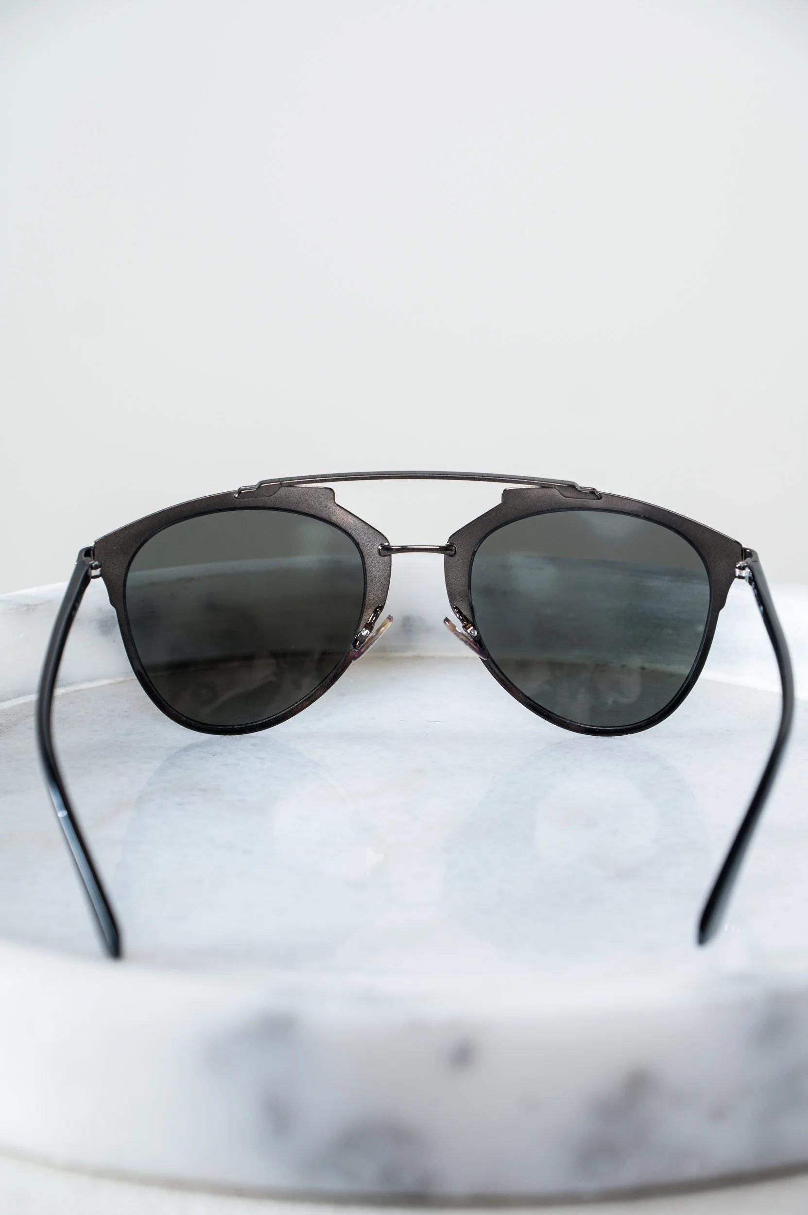 Black Thin Aviator Sunglasses Metal Coeur Cult Core