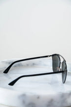 Black Thin Aviator Sunglasses Metal Coeur Cult Core