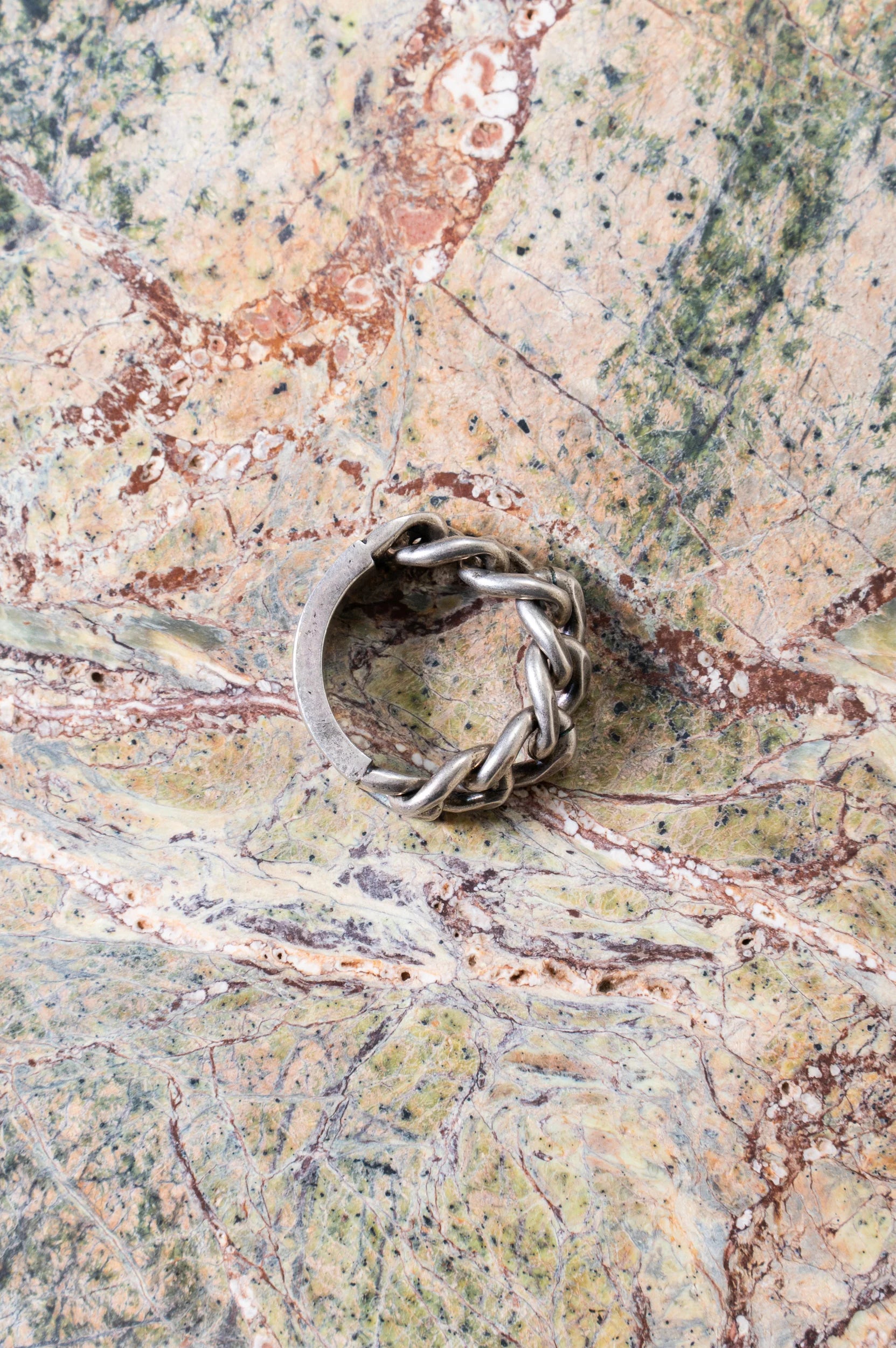 Silver Turquoise Silver Chain Ring (8 US/16) Coeur Cult Core
