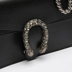 Black Grained Leather Medium Dionysus Shoulder Bag
