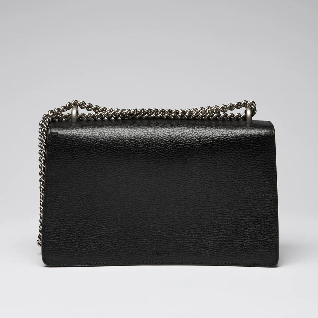 Black Grained Leather Medium Dionysus Shoulder Bag