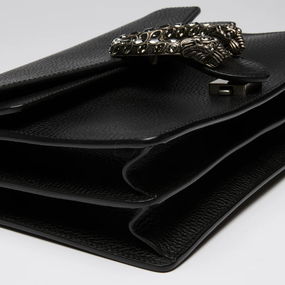 Black Grained Leather Medium Dionysus Shoulder Bag