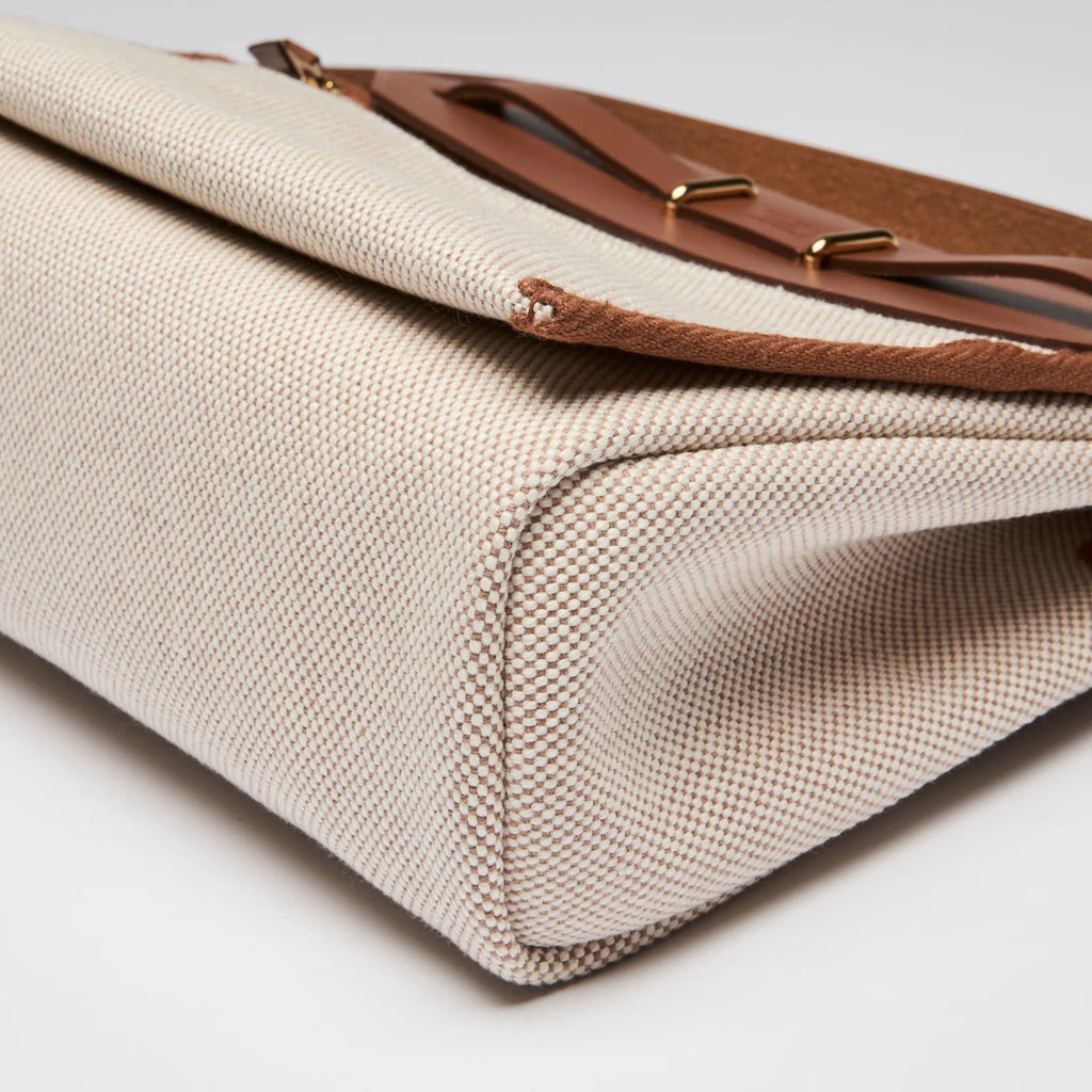 Hunter Cowhide and Ecru Toile Herbag Mini 20