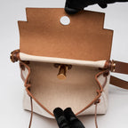 Hunter Cowhide and Ecru Toile Herbag Mini 20
